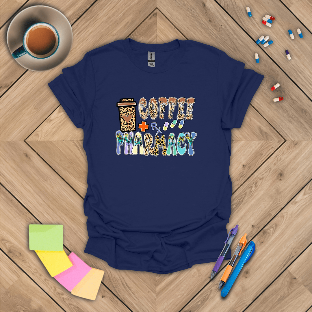 Cofffee and Pharmacy - Leopard Print T-Shirt