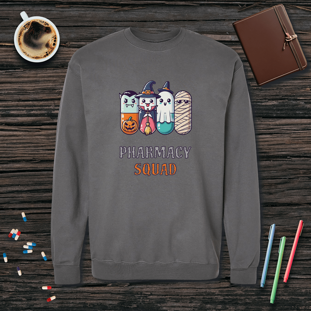Pharmacy Halloween Squad of 4 Fleece Crewneck Sweatshirt