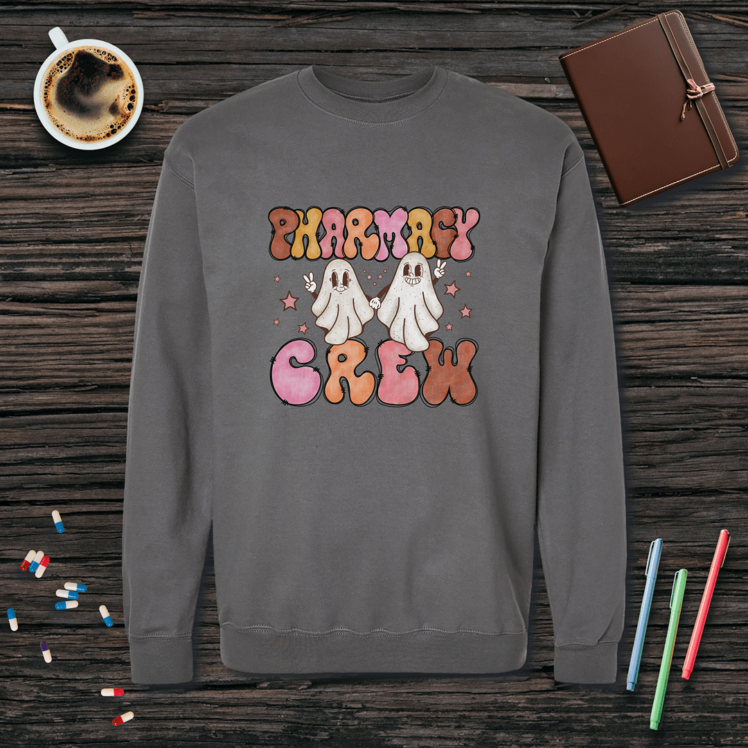 Ghost Pharmacy Crew - Halloween Fleece Crewneck Sweatshirt