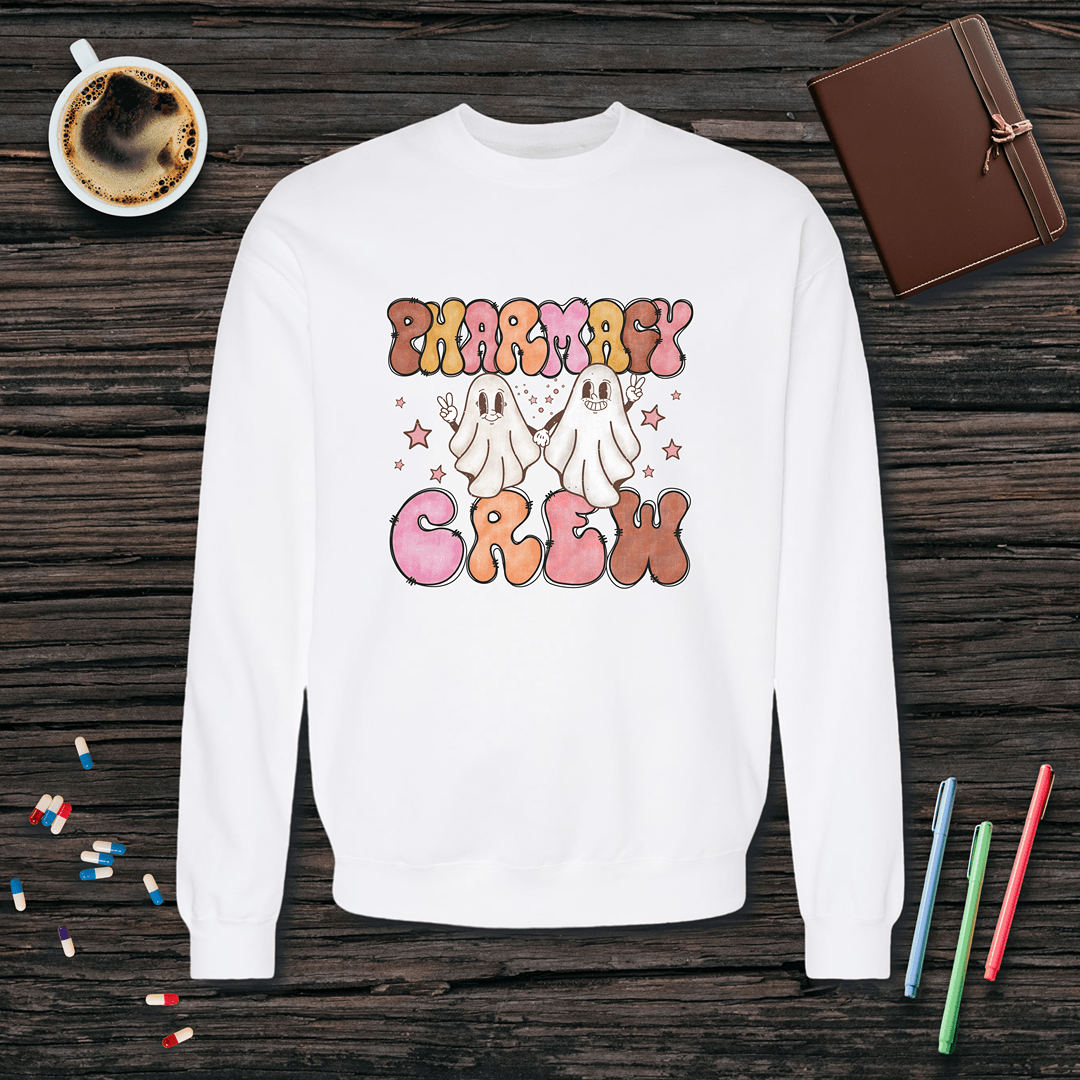 Ghost Pharmacy Crew - Halloween Fleece Crewneck Sweatshirt