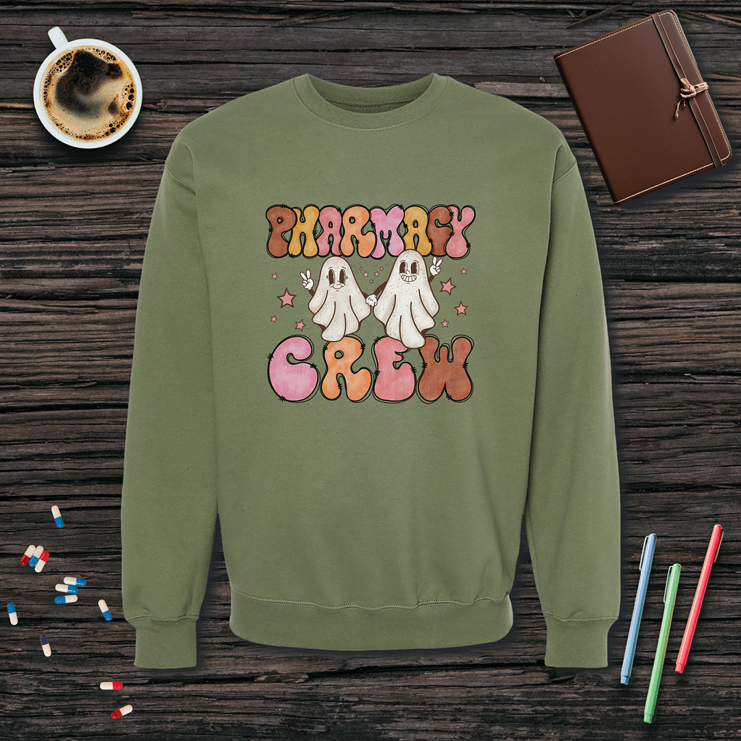 Ghost Pharmacy Crew - Halloween Fleece Crewneck Sweatshirt