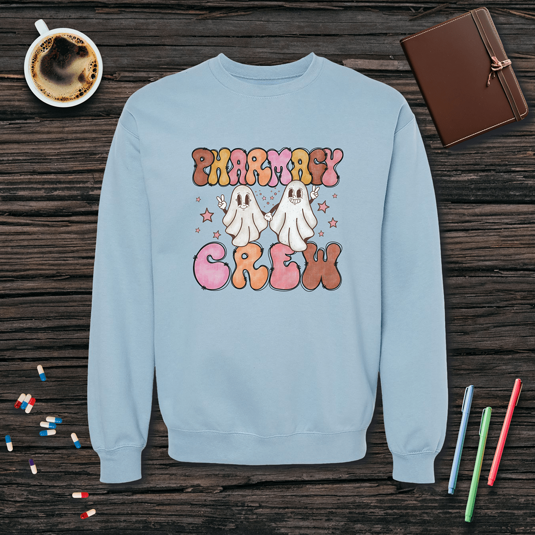 Ghost Pharmacy Crew - Halloween Fleece Crewneck Sweatshirt