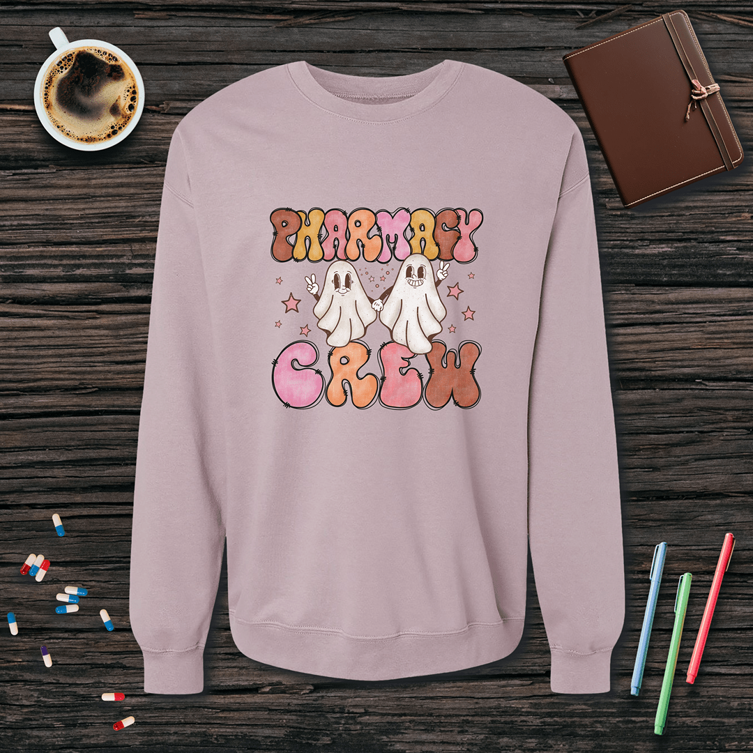 Ghost Pharmacy Crew - Halloween Fleece Crewneck Sweatshirt