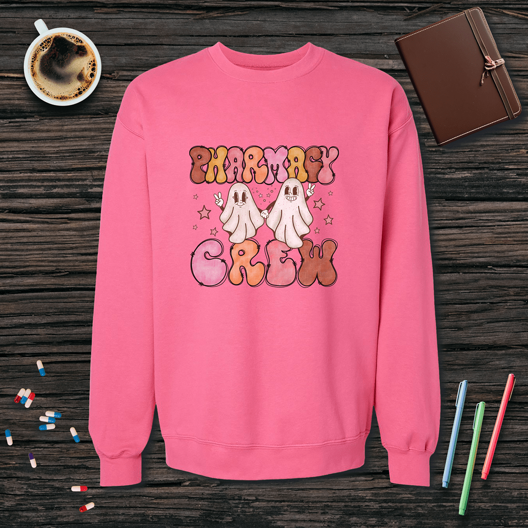 Ghost Pharmacy Crew - Halloween Fleece Crewneck Sweatshirt