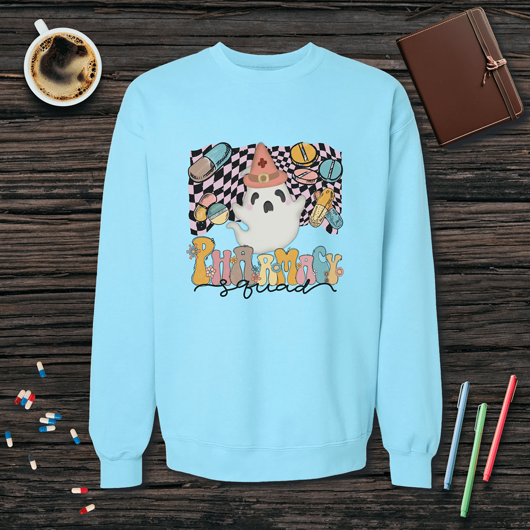 Ghost Pharmacy Squad - Halloween Fleece Crewneck Sweatshirt