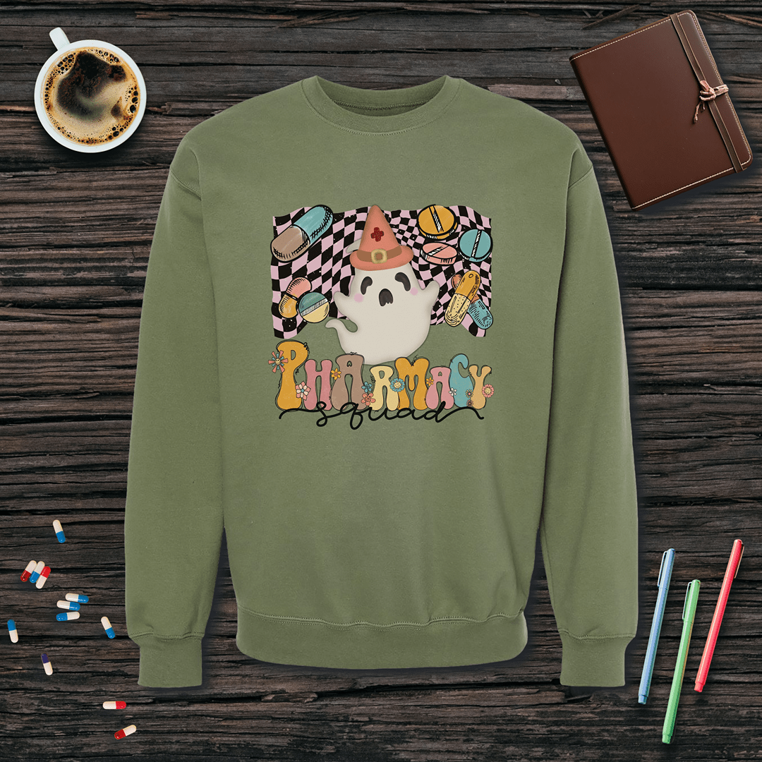 Ghost Pharmacy Squad - Halloween Fleece Crewneck Sweatshirt