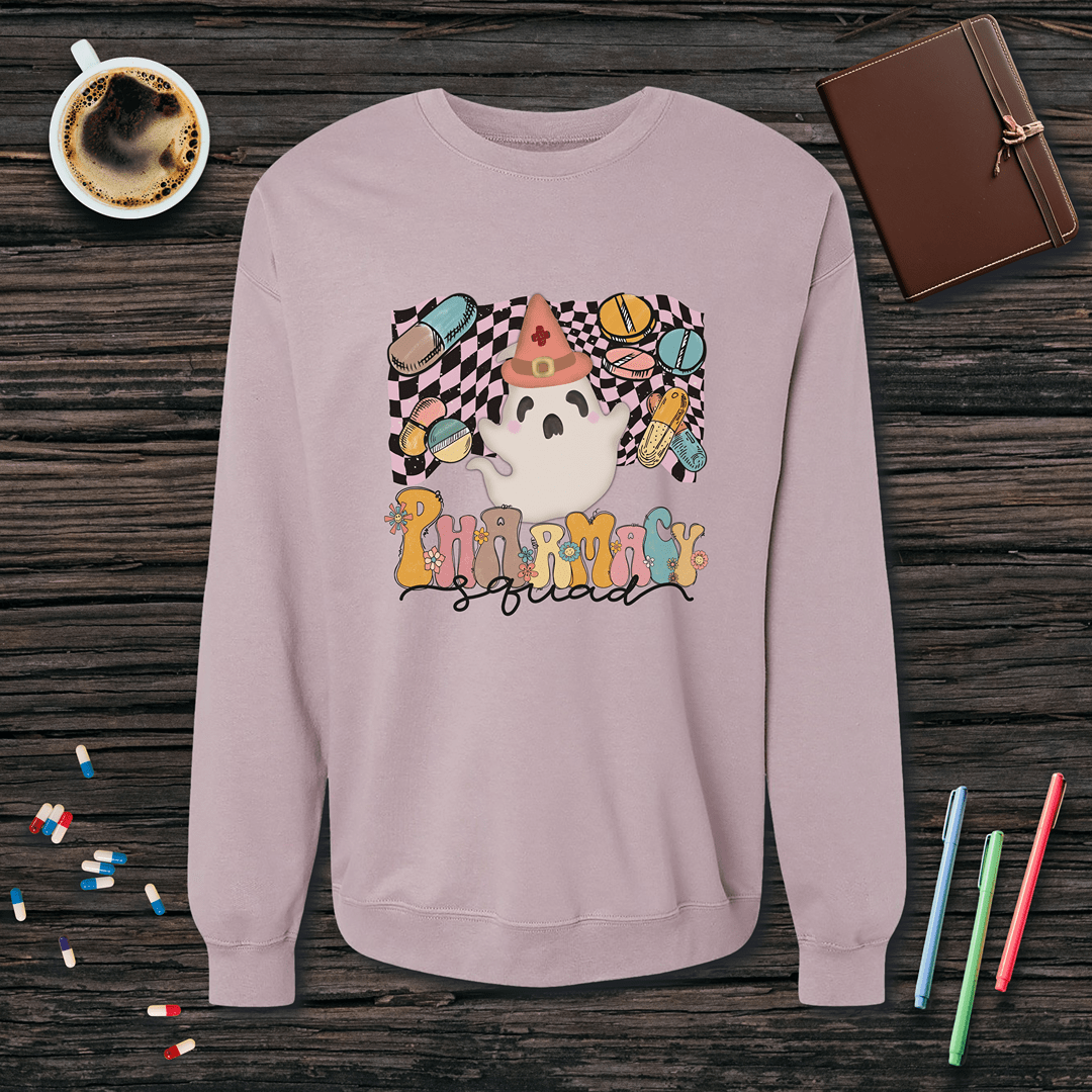 Ghost Pharmacy Squad - Halloween Fleece Crewneck Sweatshirt