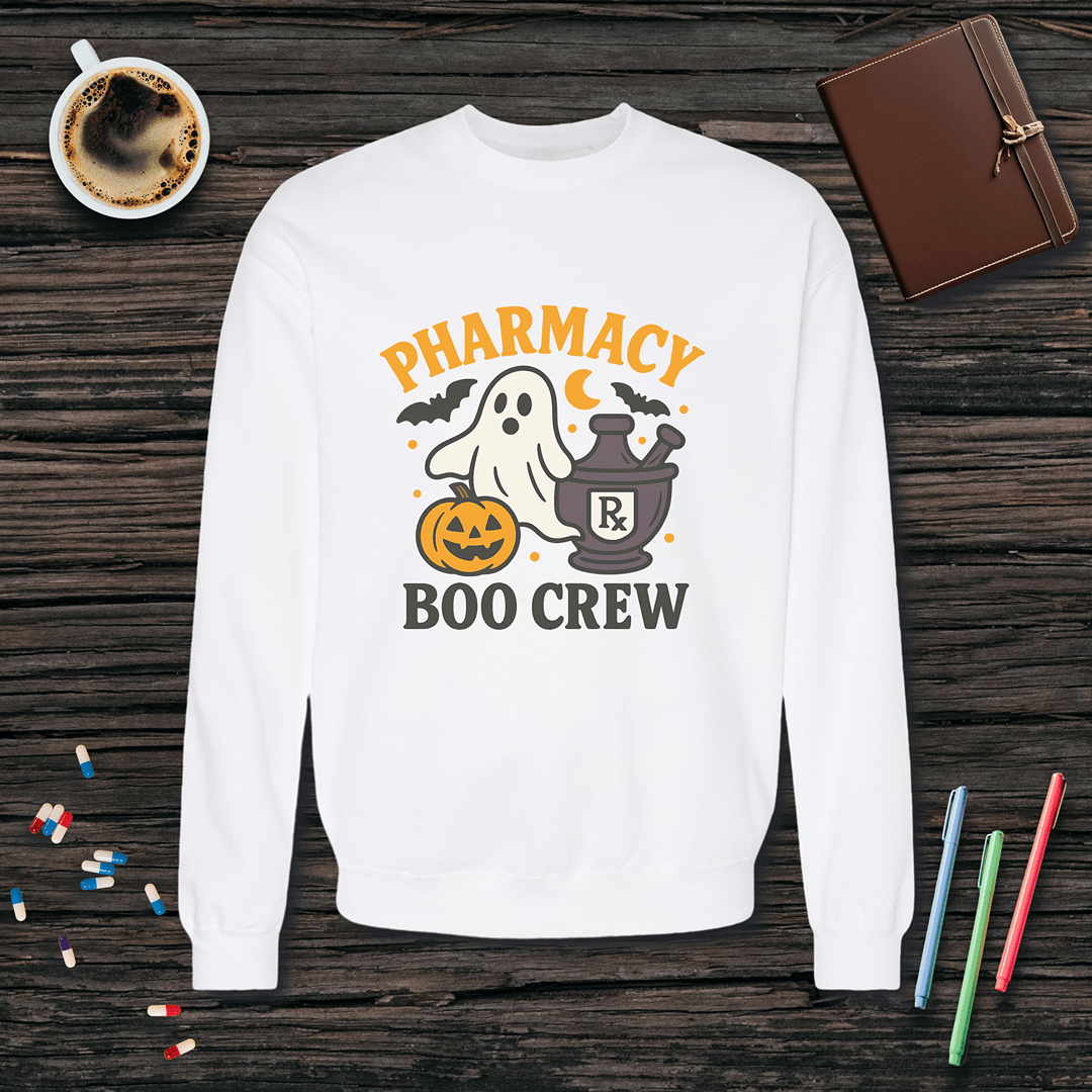 Pharmacy Boo Crew - Halloween Fleece Crewneck Sweatshirt