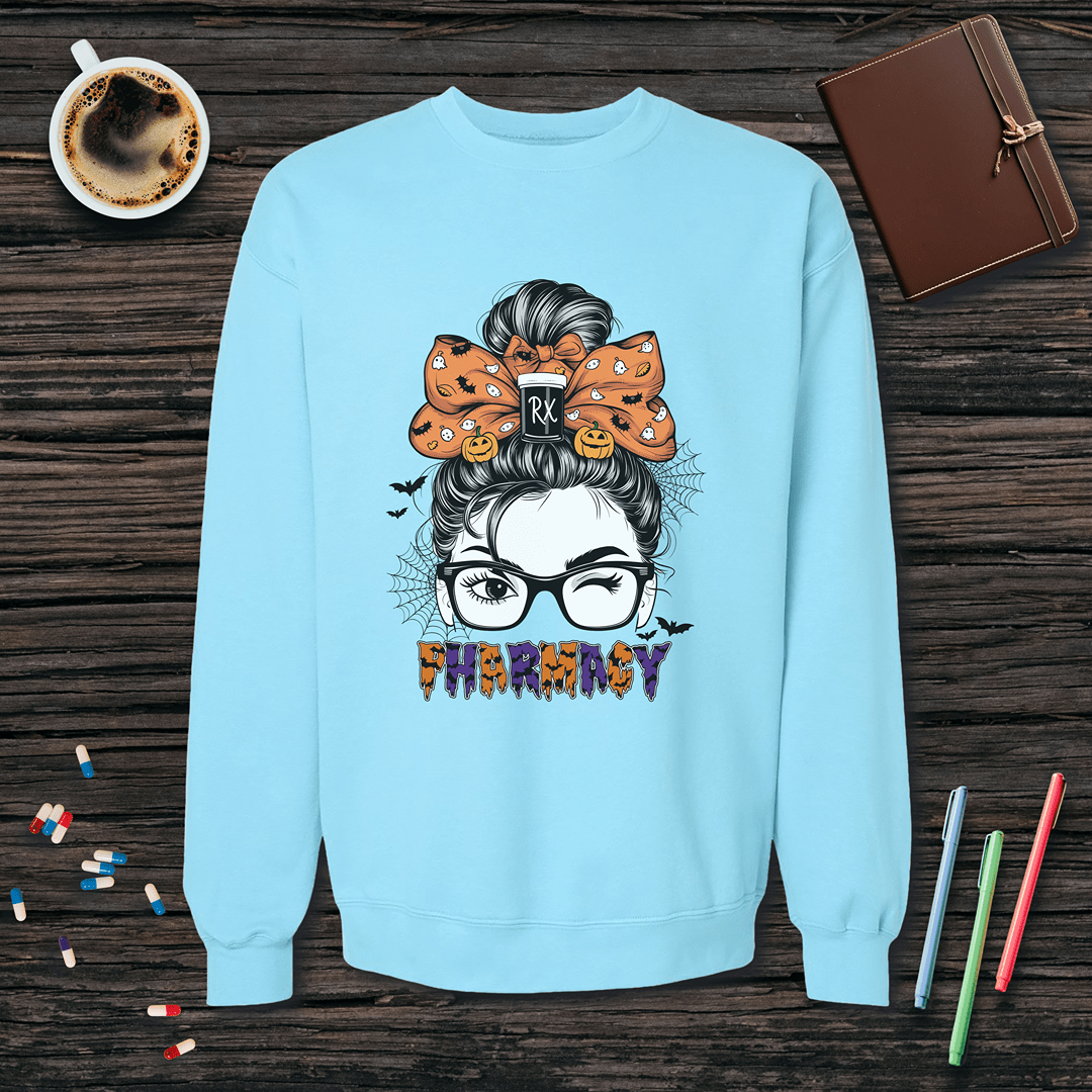 Pharmacy Top Bun - Halloween Fleece Crewneck Sweatshirt