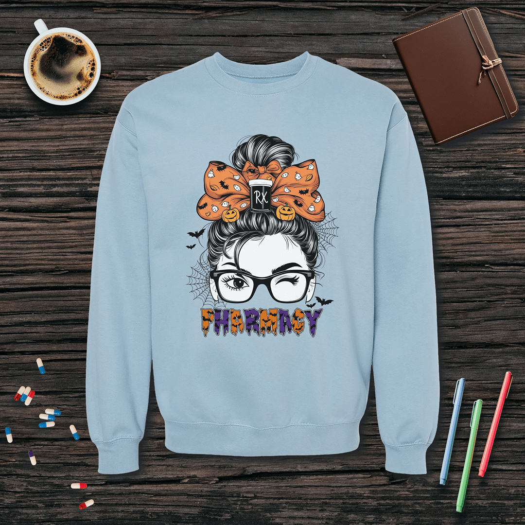 Pharmacy Top Bun - Halloween Fleece Crewneck Sweatshirt