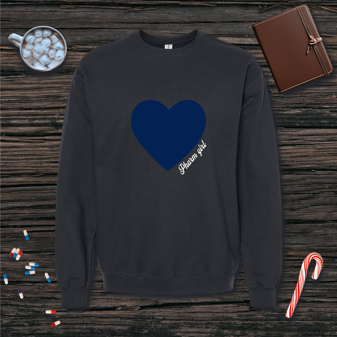 Blue Heart Pharm Girl Fleece Crewneck Sweatshirt