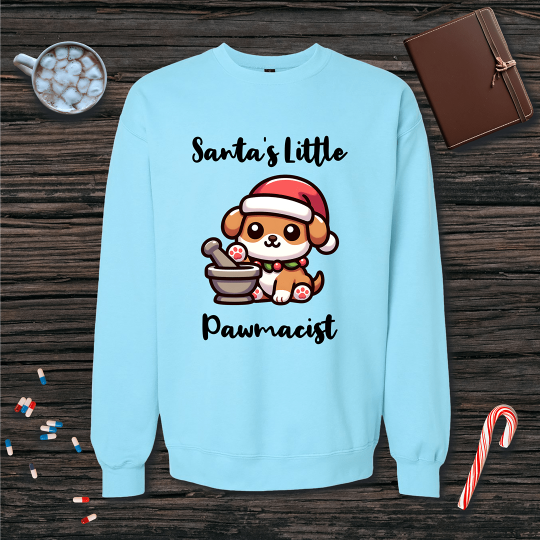 Santa's Little Pawmacist v1 Fleece Crewneck Sweatshirt