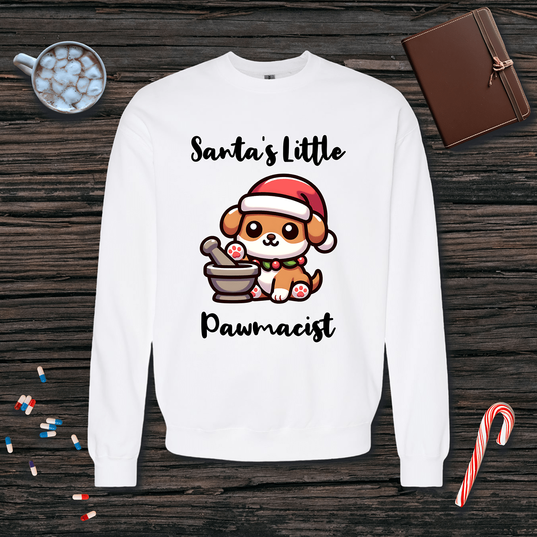 Santa's Little Pawmacist v1 Fleece Crewneck Sweatshirt