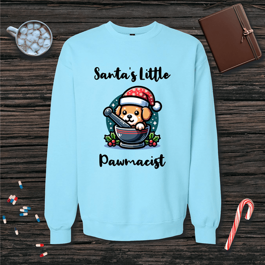 Santa's Little Pawmacist v2 Fleece Crewneck Sweatshirt