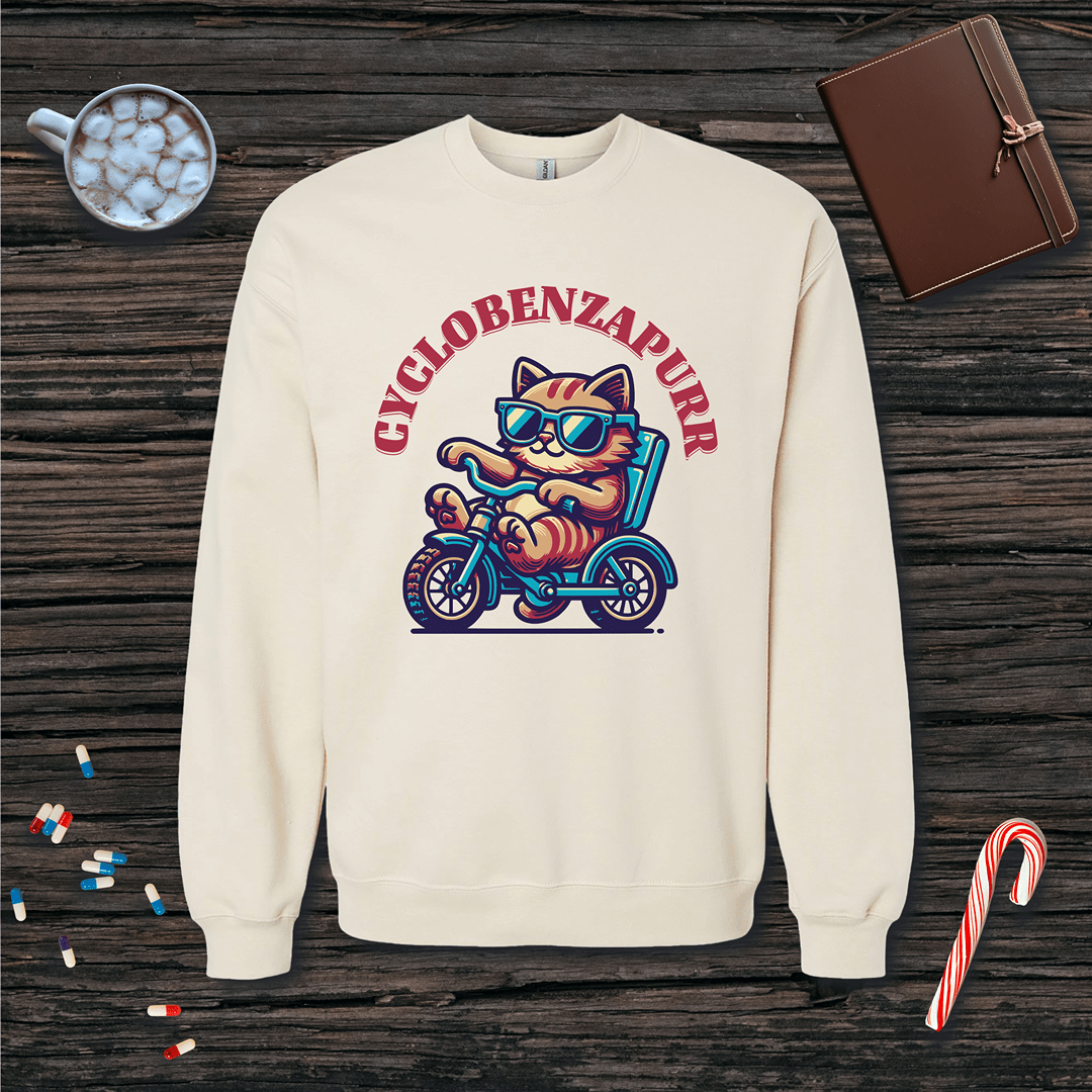 Cyclobenzapurr Fleece Crewneck Sweatshirt