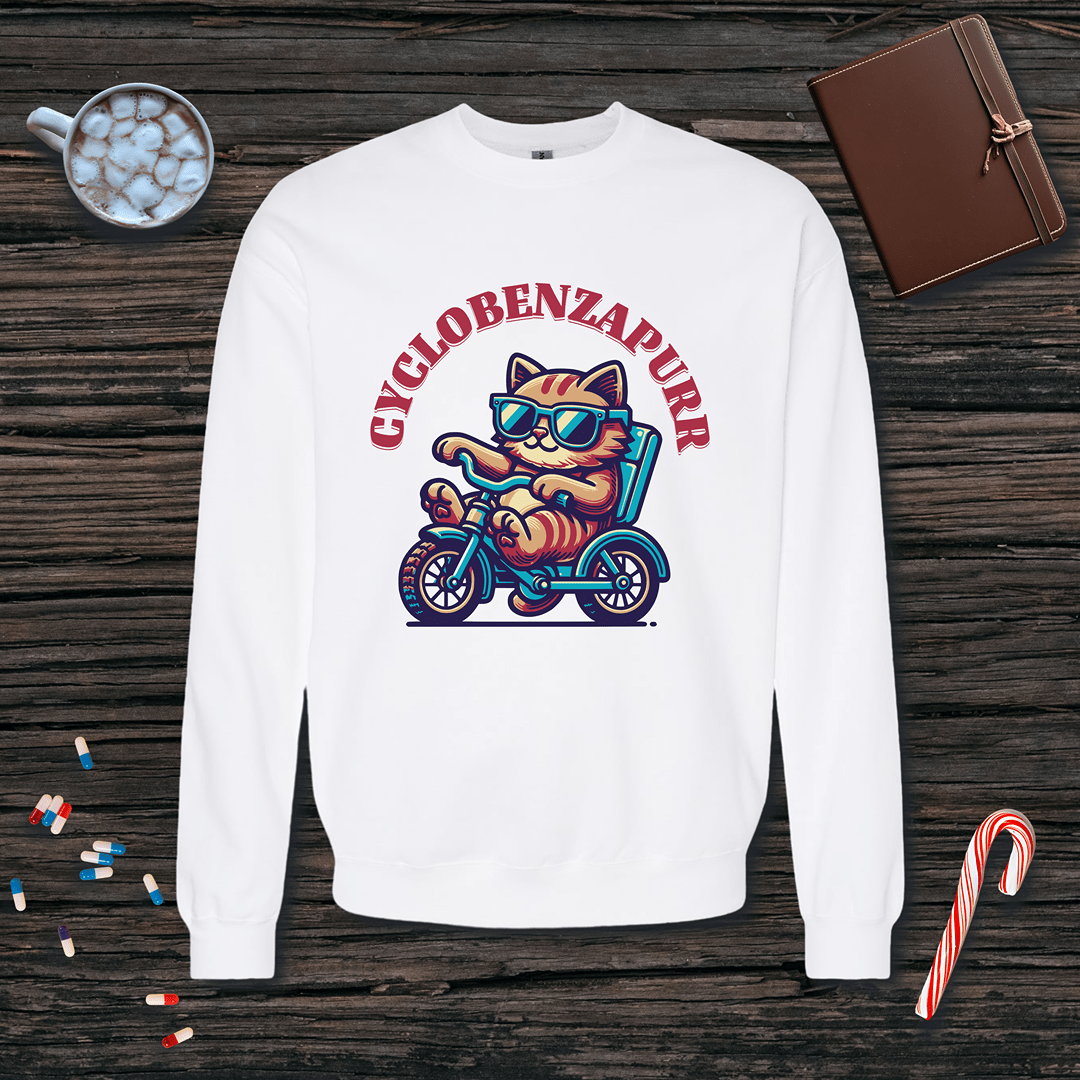 Cyclobenzapurr Fleece Crewneck Sweatshirt