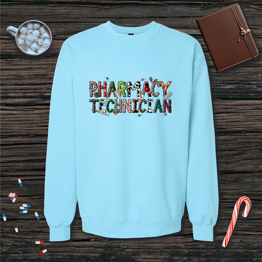 Festive Pharmacy Tech v2 Fleece Crewneck Sweatshirt