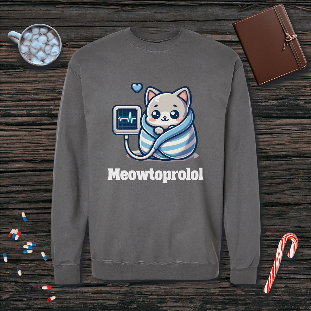 Meowtoprolol v2 Fleece Crewneck Sweatshirt