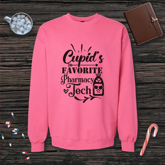 Cupid's Favorite Pharmacy Tech Fleece Crewneck Sweatshirt