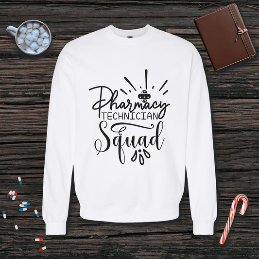 Pharmacy Technician Squad Fleece Crewneck Sweatshirt