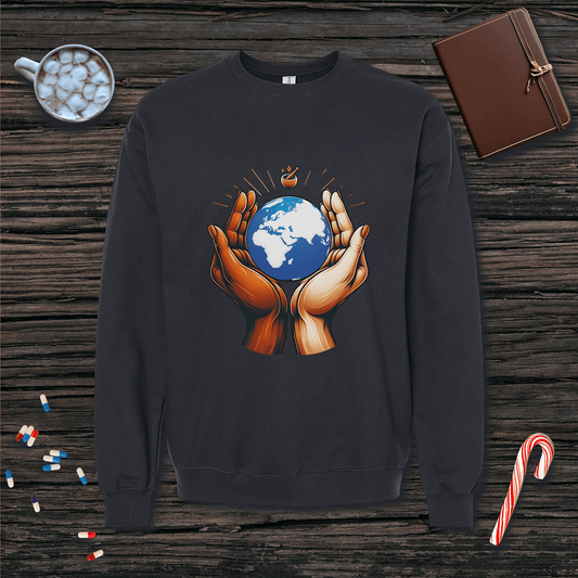 One World One Pharmacy - Africa, Europe, Asia Fleece Crewneck Sweatshirt