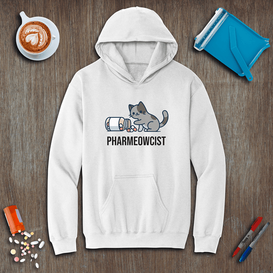 Pharmeowcist - Gray Cat Fleece Hoodie
