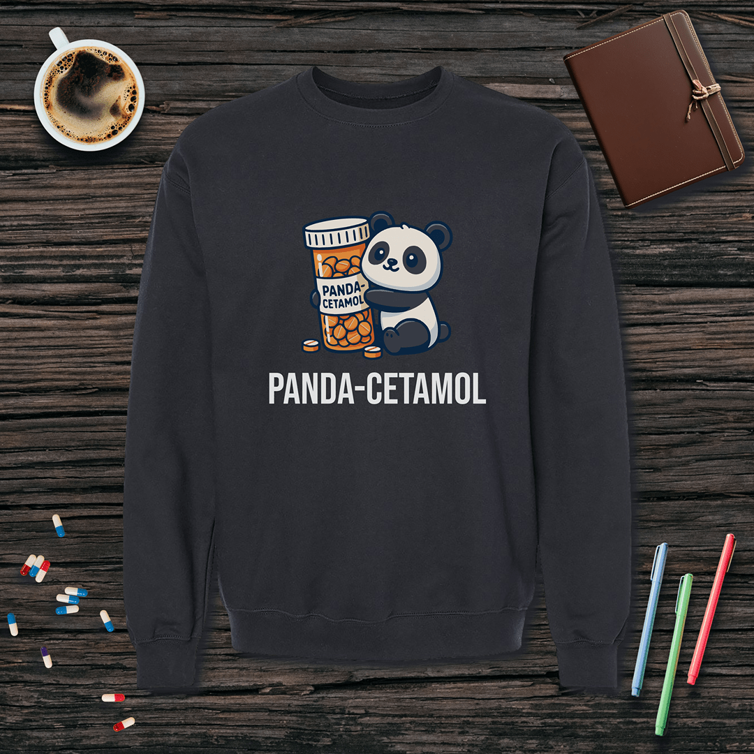 Panda-cetamol Fleece Crewneck Sweatshirt