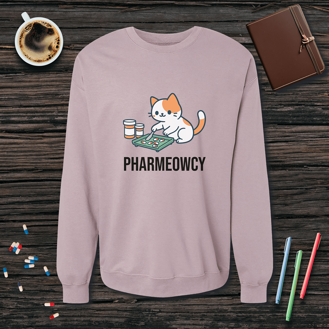 Pharmeowcy Fleece Crewneck Sweatshirt