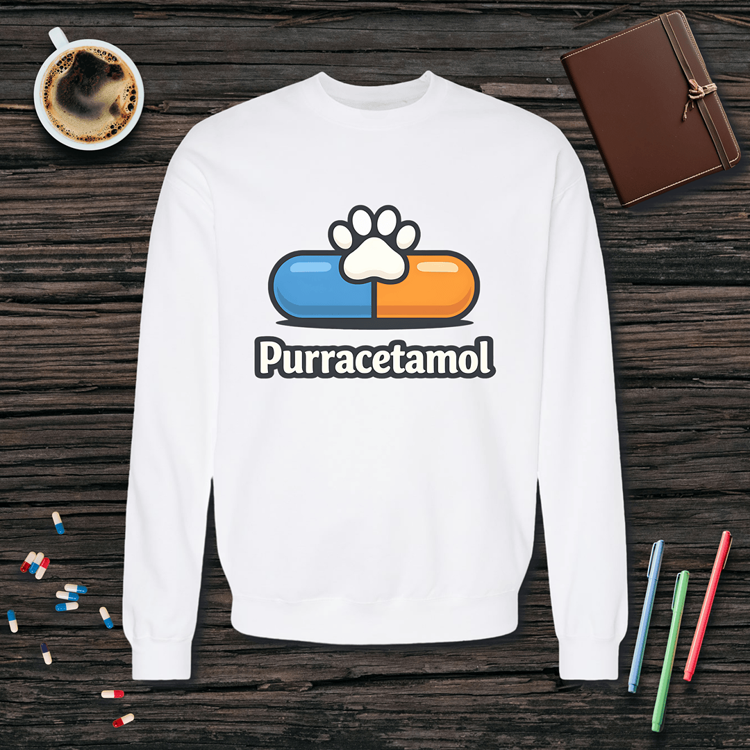 Purracetamol Fleece Crewneck Sweatshirt