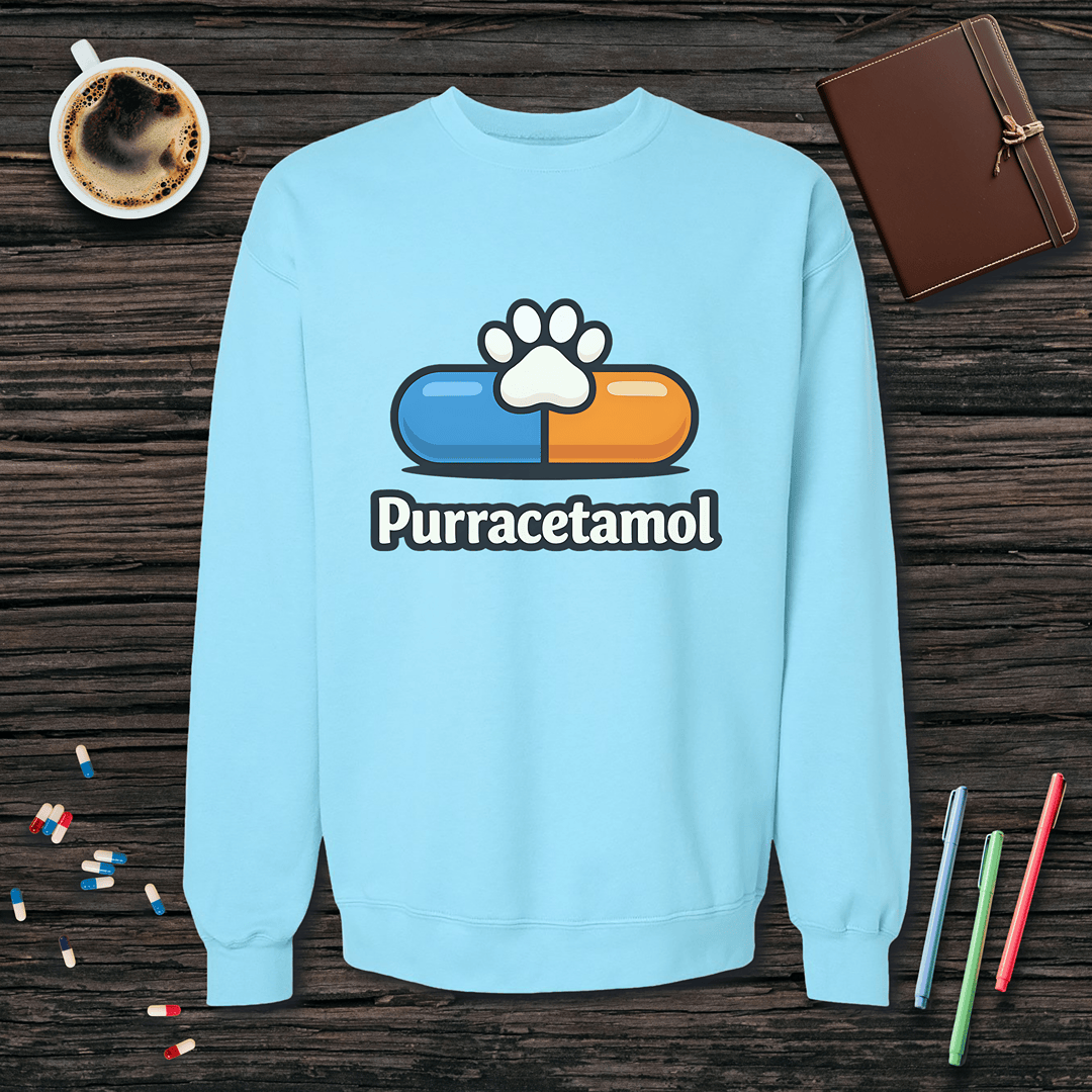 Purracetamol Fleece Crewneck Sweatshirt