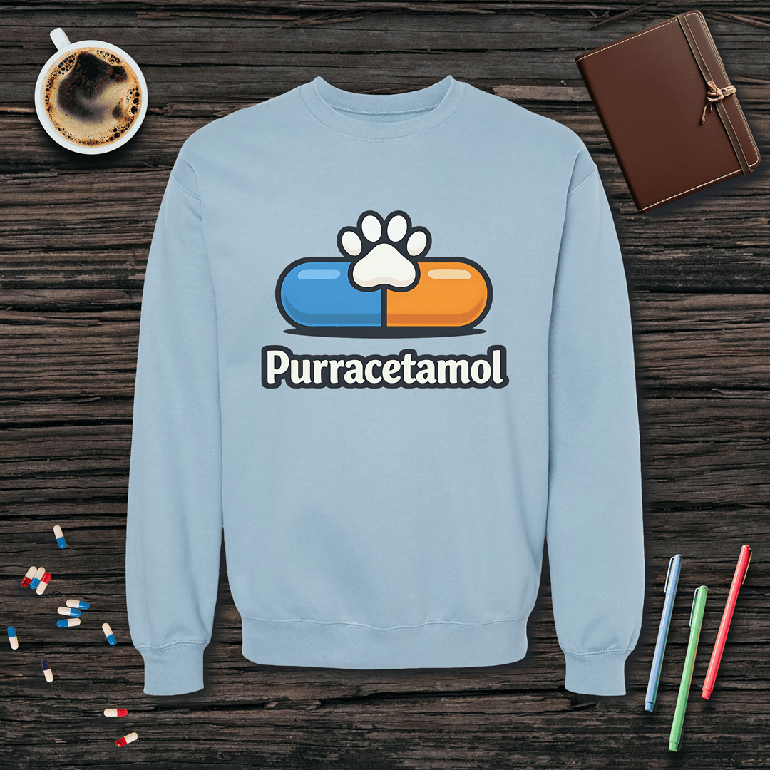 Purracetamol Fleece Crewneck Sweatshirt