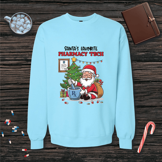 Santa's Favorite Pharmacy Tech v3 Fleece Crewneck Sweatshirt