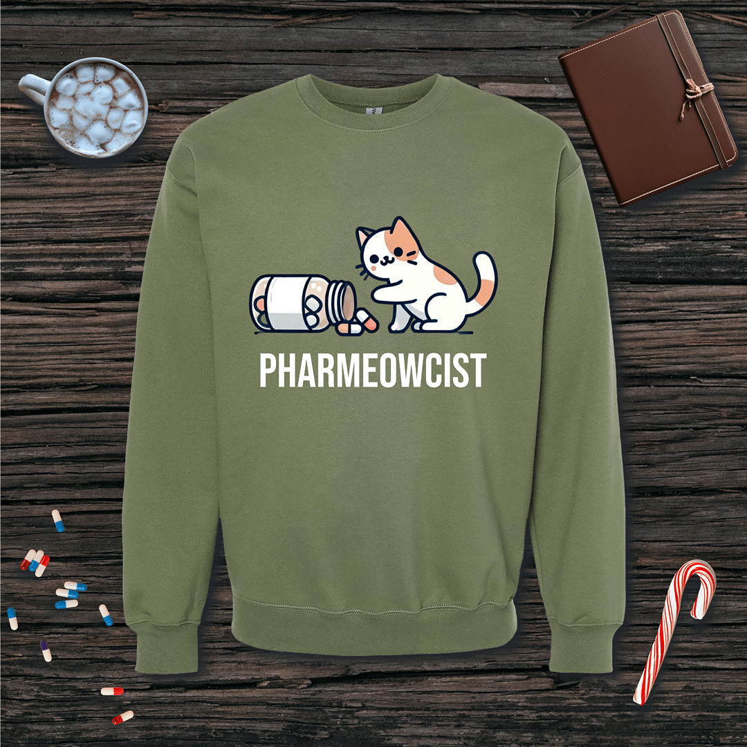 Pharmeowcist Fleece Crewneck Sweatshirt