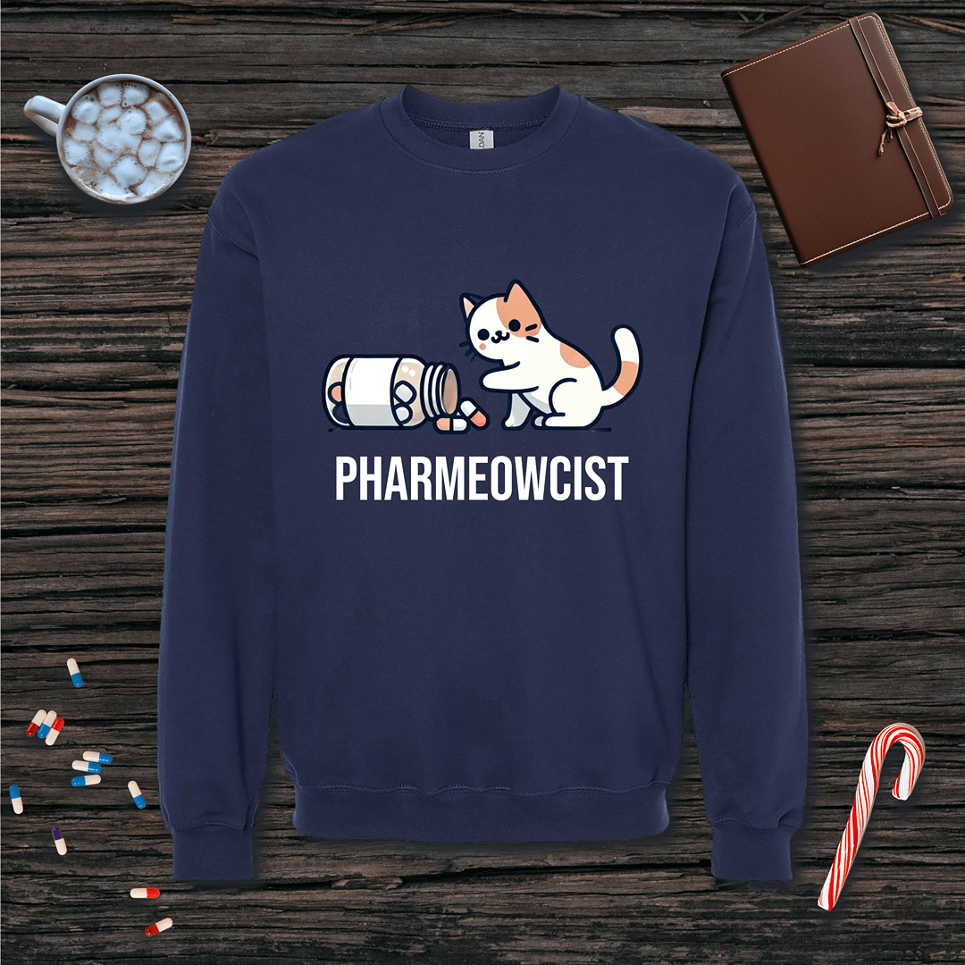 Pharmeowcist Fleece Crewneck Sweatshirt