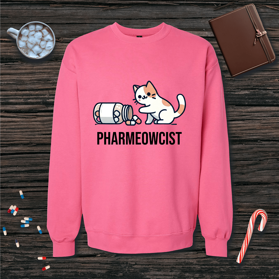 Pharmeowcist Fleece Crewneck Sweatshirt