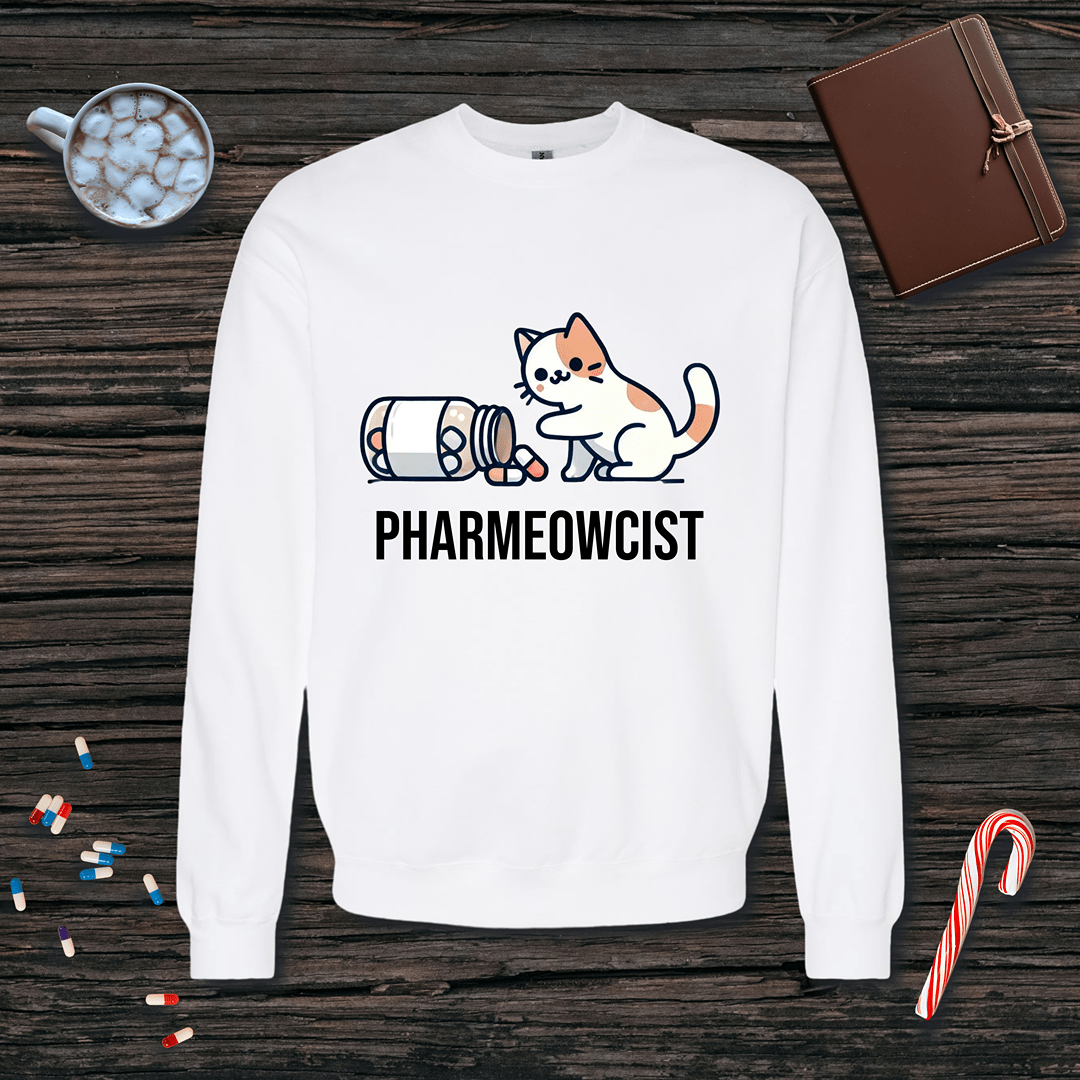 Pharmeowcist Fleece Crewneck Sweatshirt