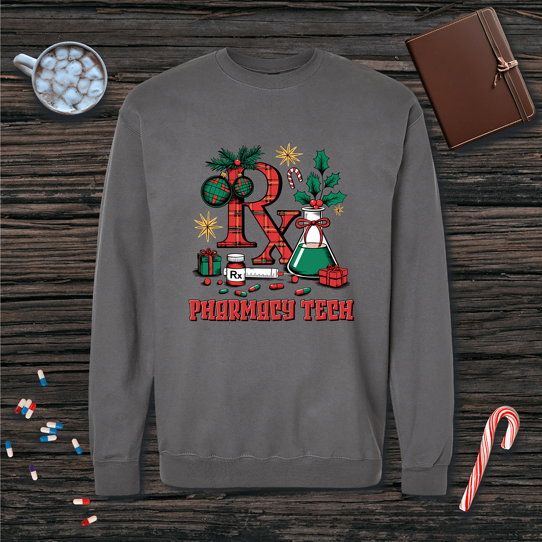 Christmas Pharmacy Tech Fleece Crewneck Sweatshirt