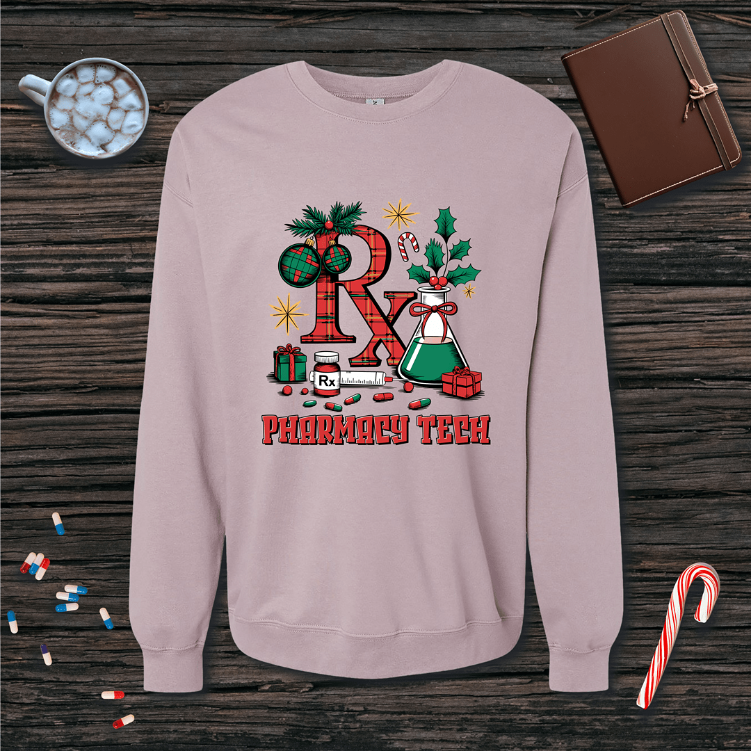 Christmas Pharmacy Tech Fleece Crewneck Sweatshirt