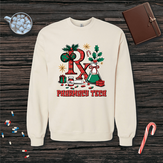 Christmas Pharmacy Tech Fleece Crewneck Sweatshirt