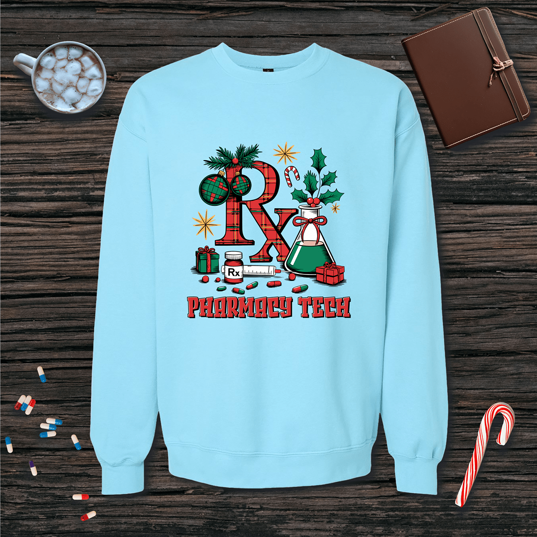 Christmas Pharmacy Tech Fleece Crewneck Sweatshirt