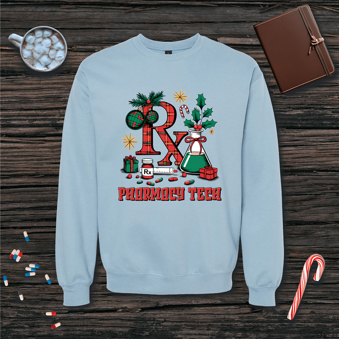 Christmas Pharmacy Tech Fleece Crewneck Sweatshirt