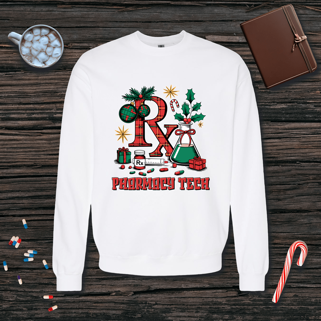 Christmas Pharmacy Tech Fleece Crewneck Sweatshirt