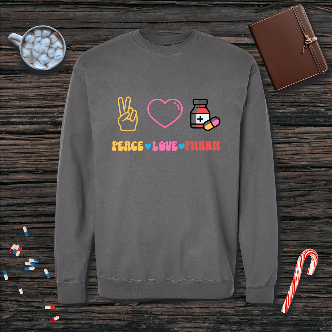 Peace Love Pharmacy v1 Fleece Crewneck Sweatshirt