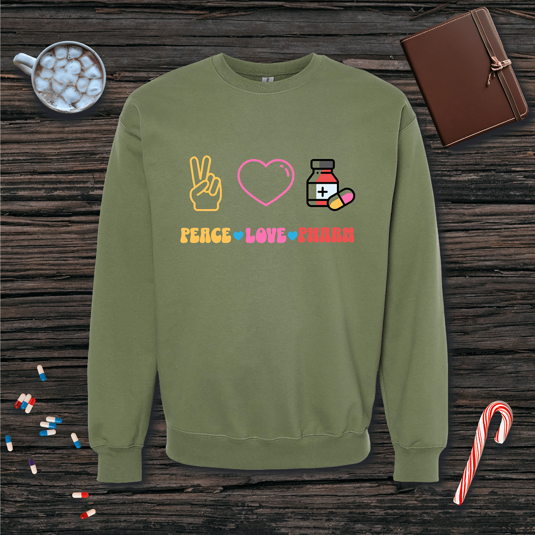 Peace Love Pharmacy v1 Fleece Crewneck Sweatshirt