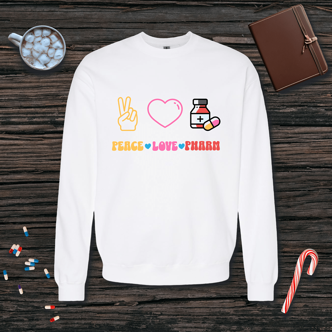 Peace Love Pharmacy v1 Fleece Crewneck Sweatshirt