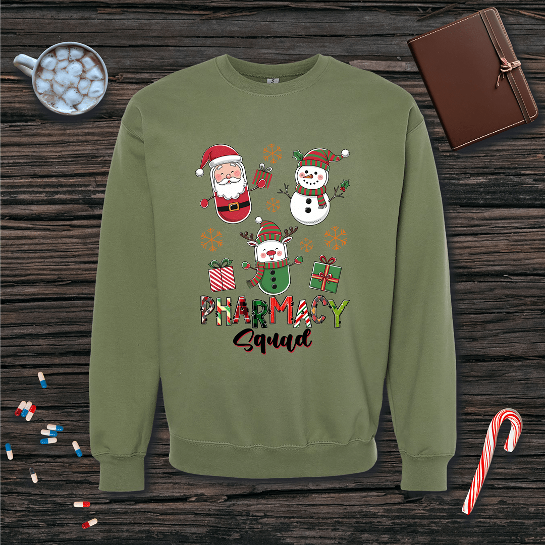 Christmas Pharmacy Squad Fleece Crewneck Sweatshirt