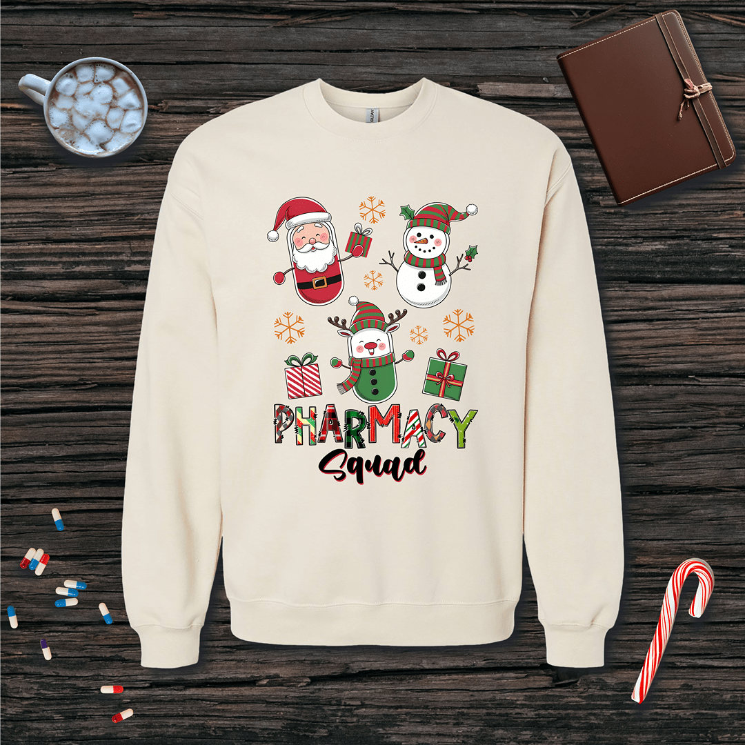 Christmas Pharmacy Squad Fleece Crewneck Sweatshirt