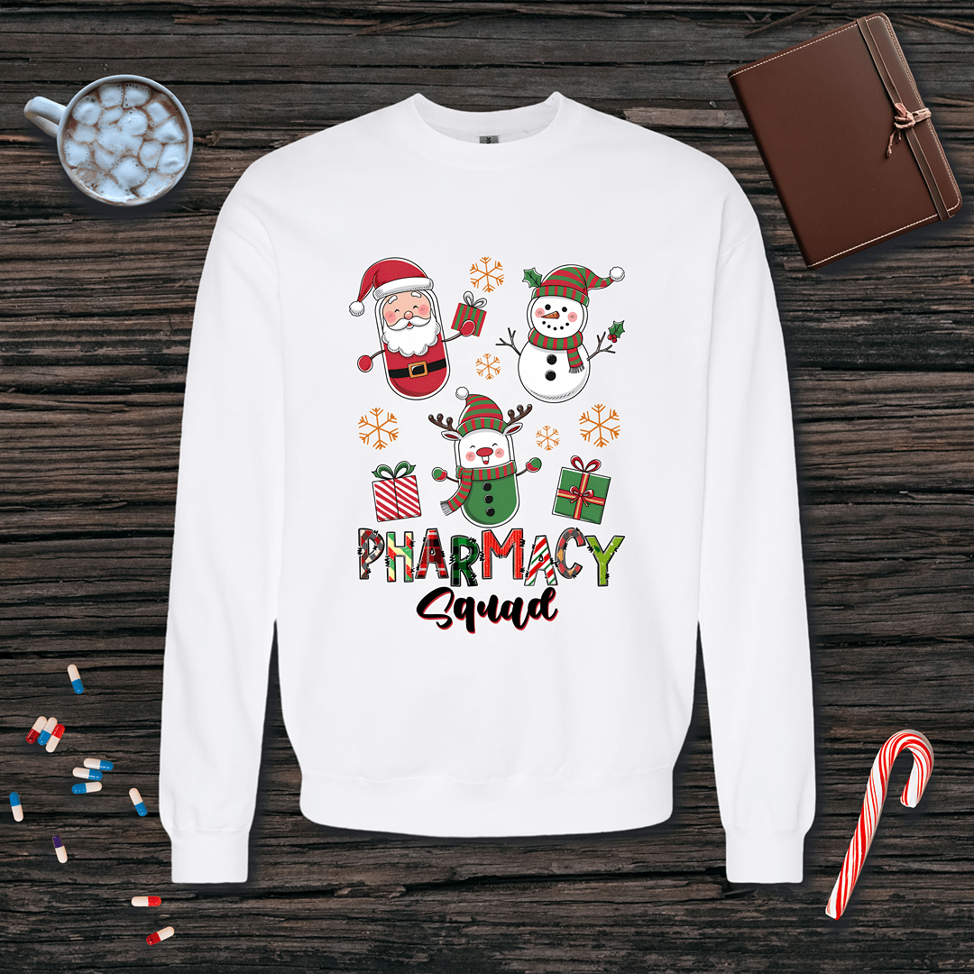 Christmas Pharmacy Squad Fleece Crewneck Sweatshirt