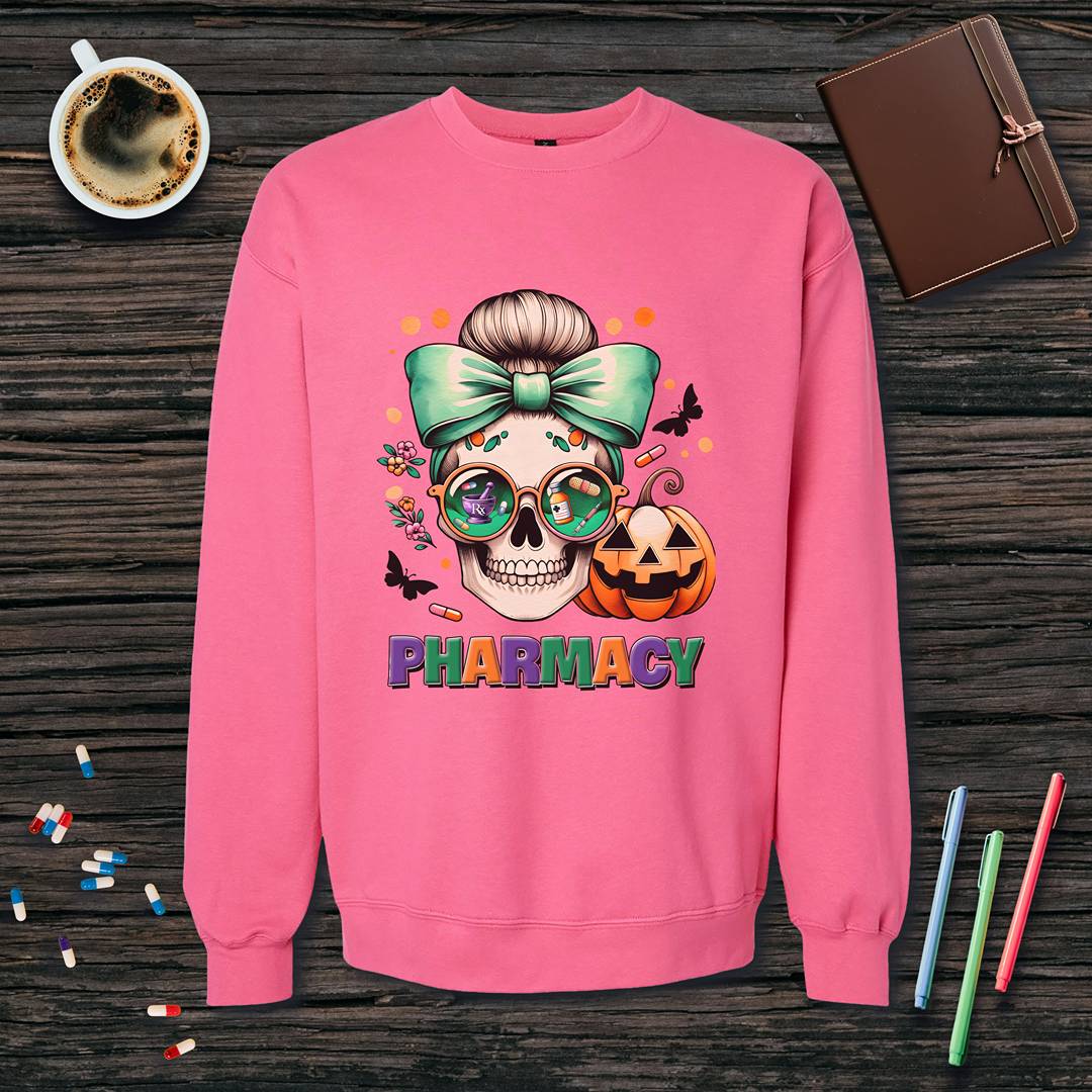 Pharmacy - Halloween Theme Fleece Crewneck Sweatshirt