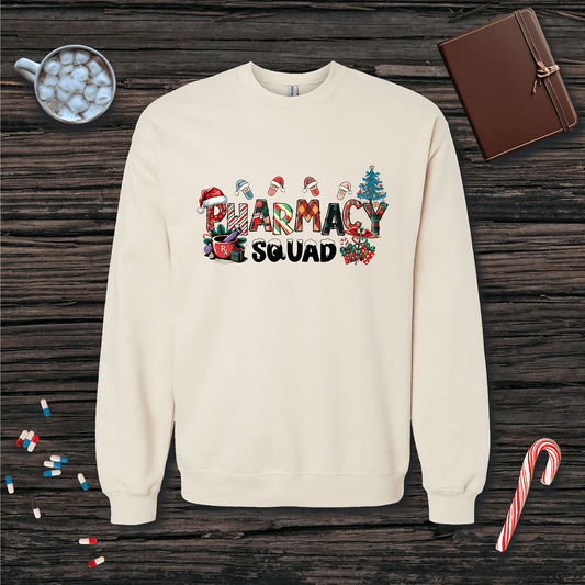 Christmas Hats Pharmacy Squad Fleece Crewneck Sweatshirt